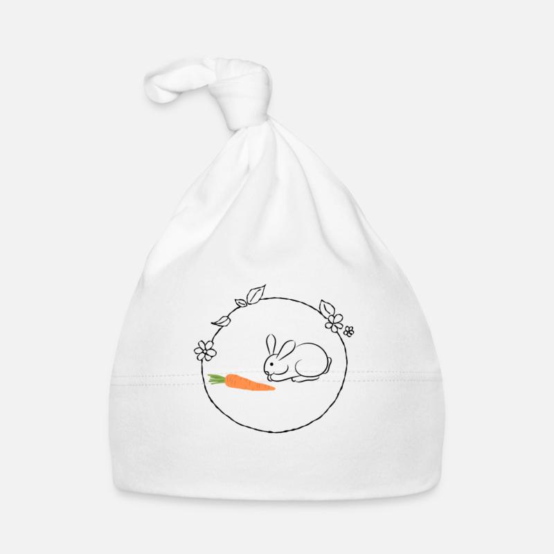 Hase mit Möhre Ostergeschenk Baby Bio-Mütze