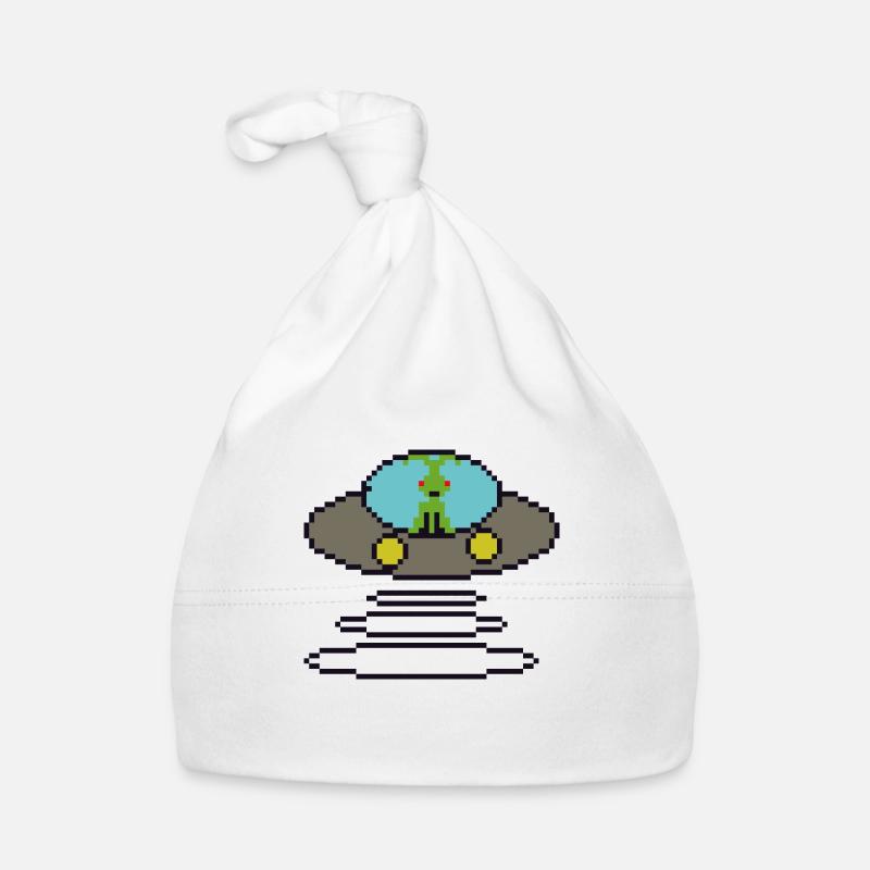 Retrogaming Pixel Ufo - Organic Baby Cap - white