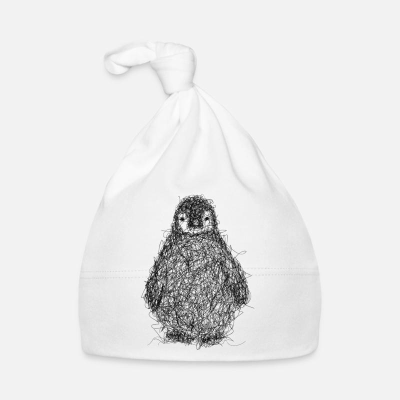Scribbling penguin Organic Baby Cap