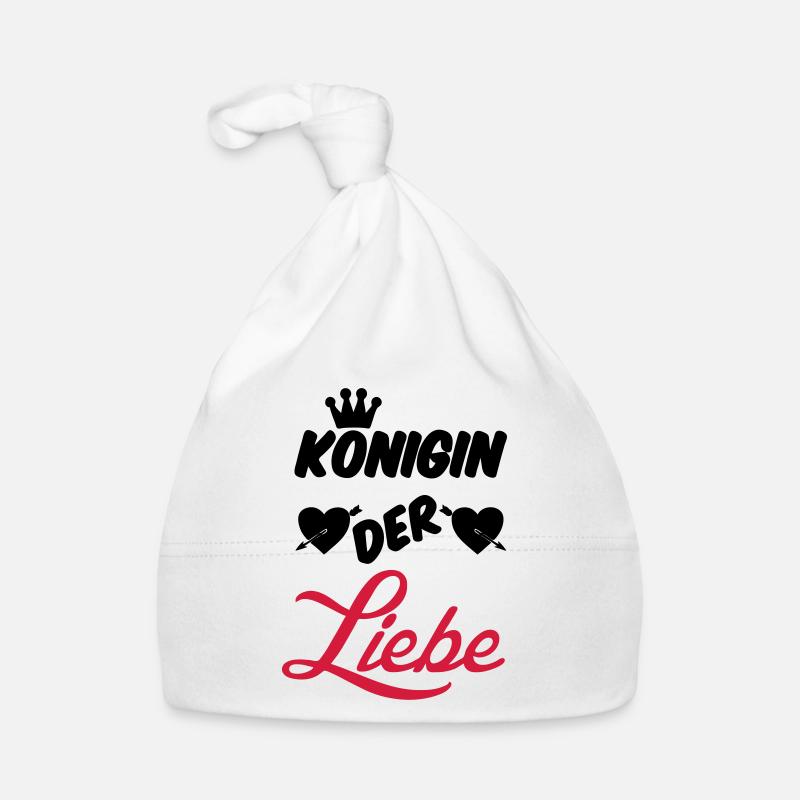 Königin der Liebe Krone Paar Geschenk Spruch Fun - Baby Bio-Mütze - Weiß
