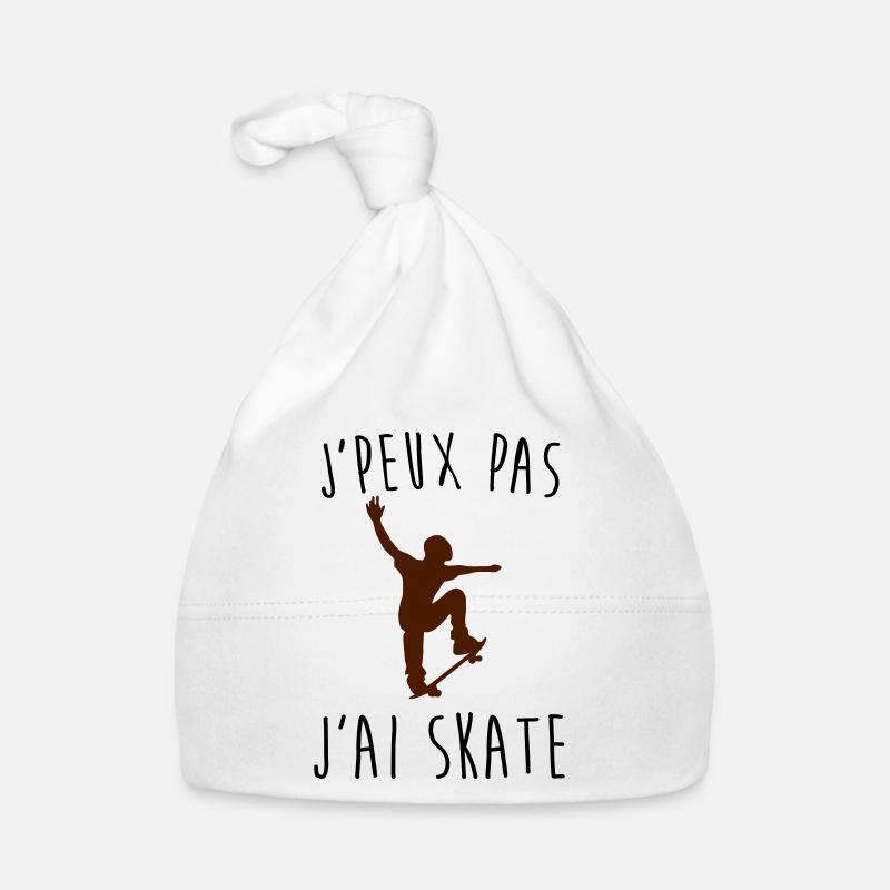 j'peux pas j ai'skate - Bonnet bio Bébé - blanc