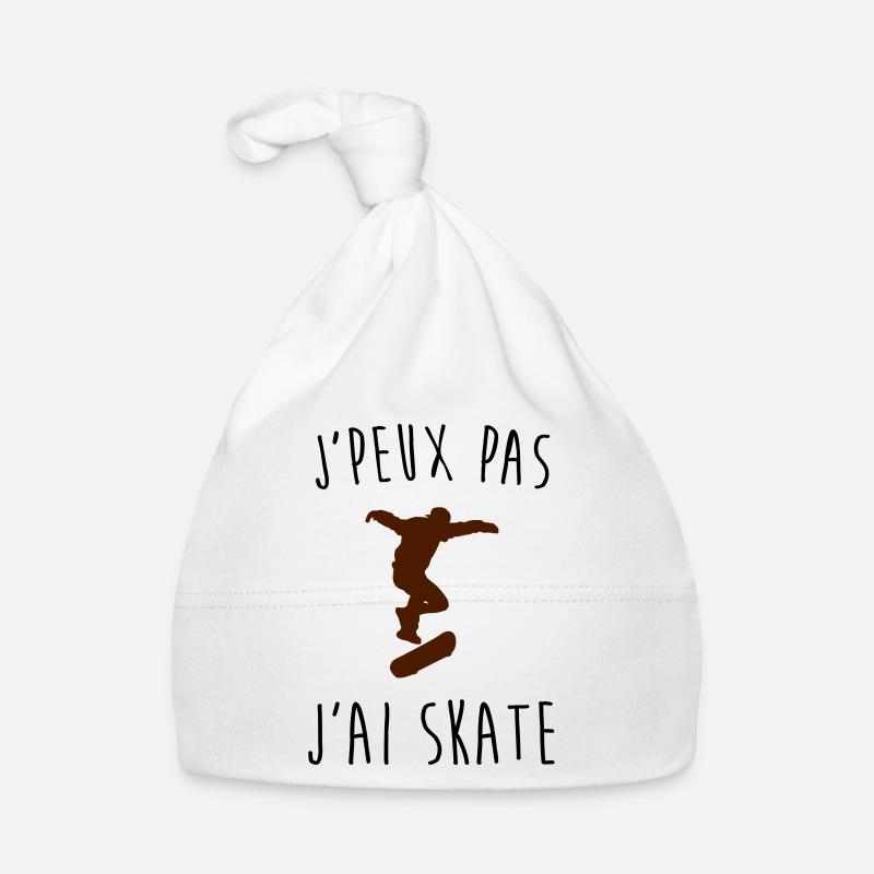 j'peux pas j'ai skate - Bonnet bio Bébé - blanc