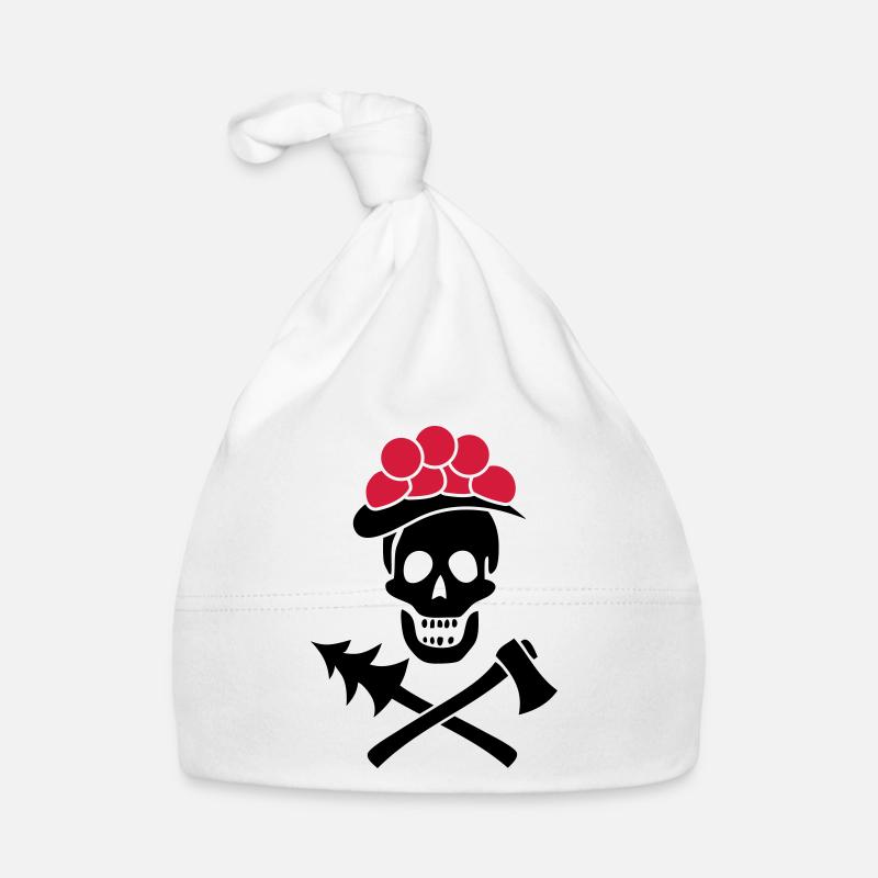 Schwarzwald Totenkopf Bollenhut Axt - Pure Heimat Baby Bio-Mütze