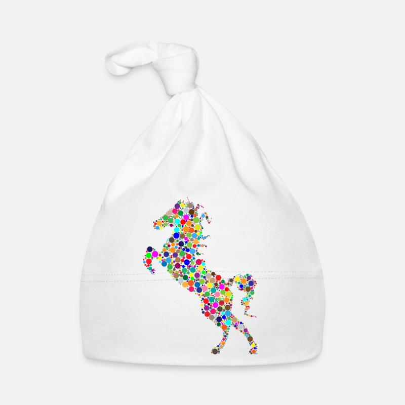 buntes springendes Pferd Baby Bio-Mütze