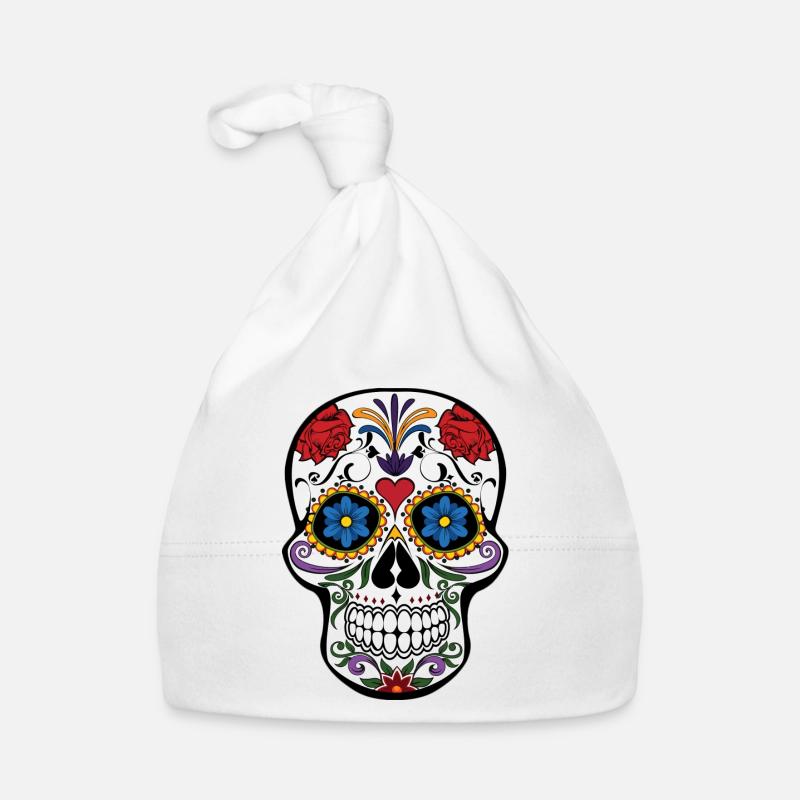 Bunter Schädel Baby Bio-Mütze