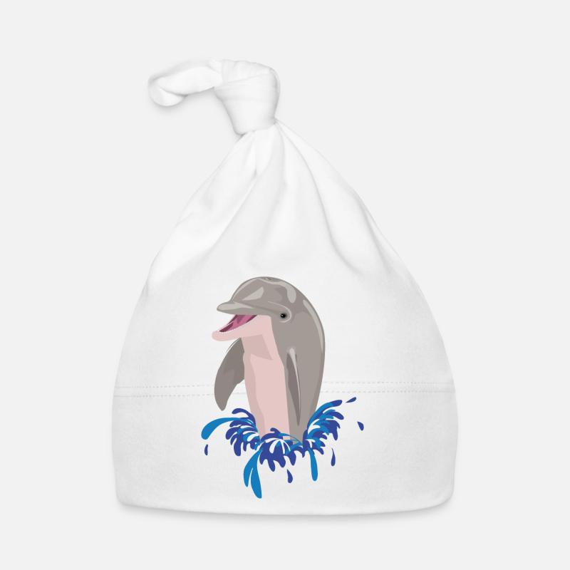 Delphin Meer Strand Spritzer Baby Bio-Mütze