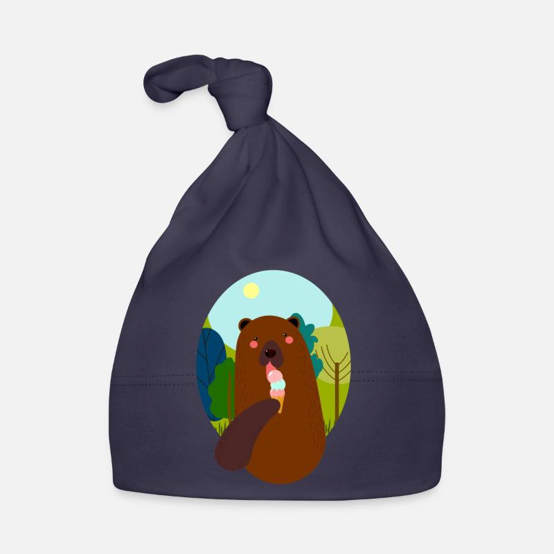 Bär mit Eis Baby Bio-Mütze