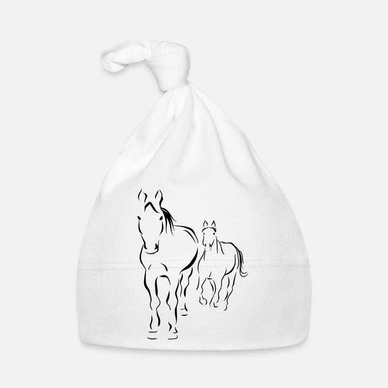 chevau - Bonnet bio Bébé - blanc
