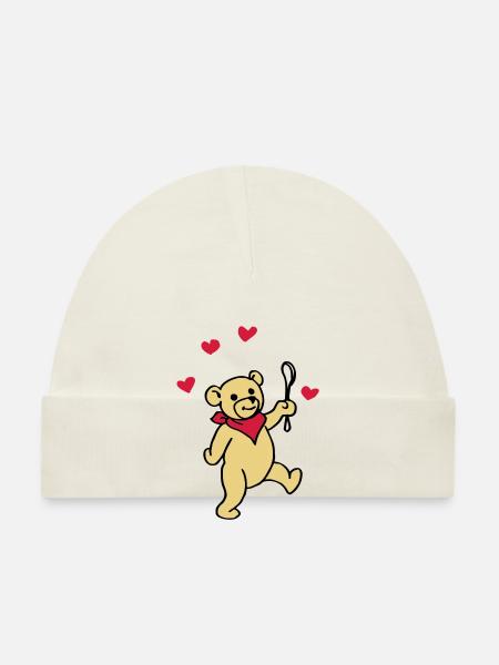 Bébé nounours - Bonnet bio Bébé - blanc - Devant
