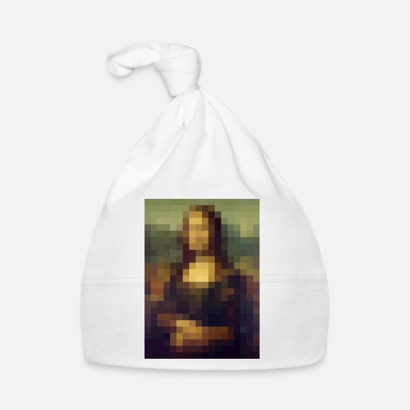 Mona Lisa 8-bit pixels tableau Léonard de Vinci Bonnet bio Bébé