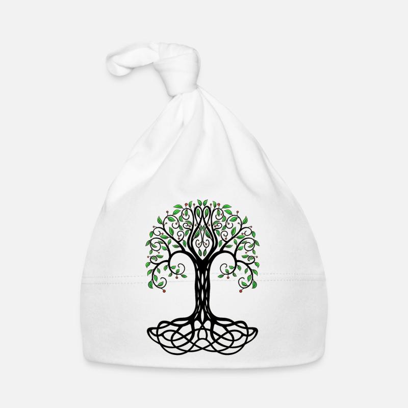 Arbre de vie - Bonnet bio Bébé - blanc