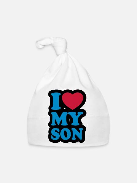 I love my son - Organic Baby Cap - white - Front