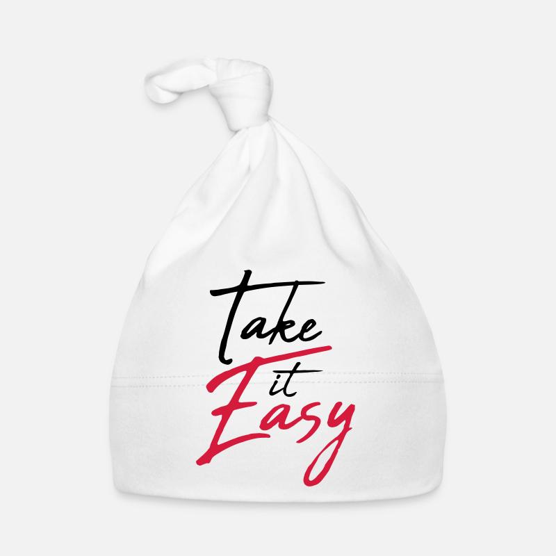 ruhig cool take it easy logo design text chill ein Baby Bio-Mütze