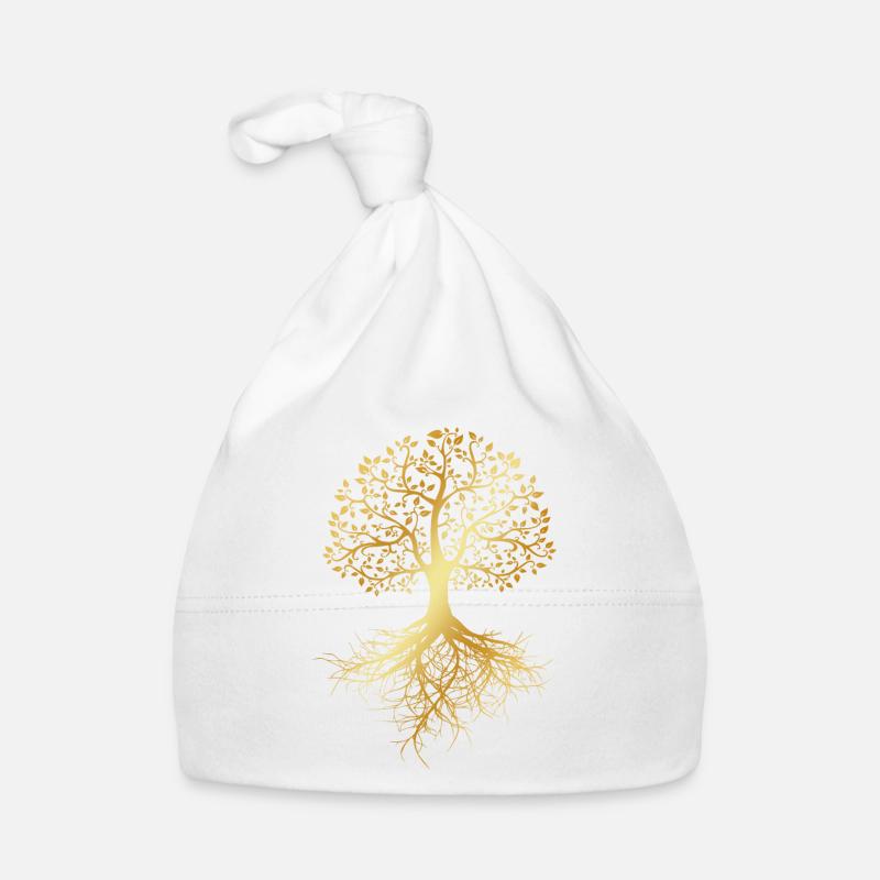 Arbre de vie - Bonnet bio Bébé - blanc