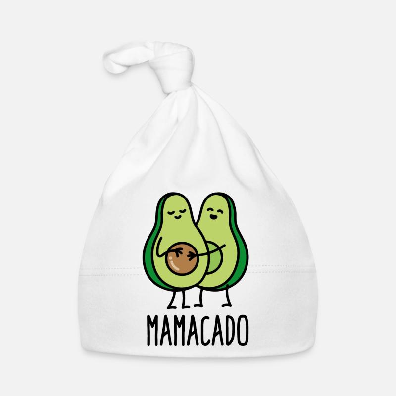 Mamacado Enceinte mère Avocat grossesse cadeau - Bonnet bio Bébé - blanc