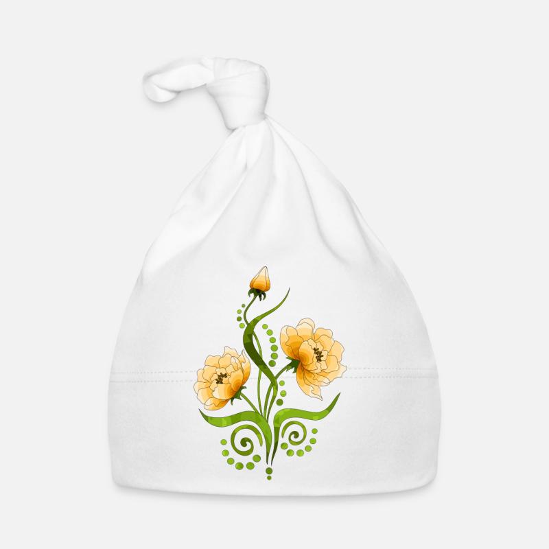 Bunte Blumen Baby Bio-Mütze