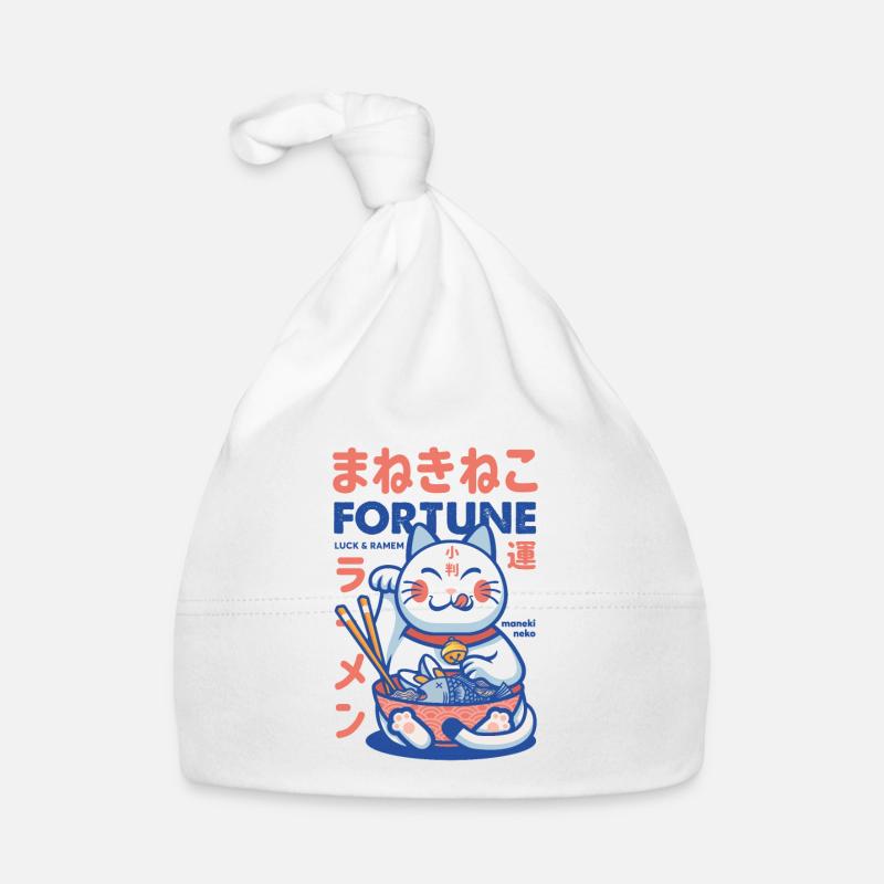 Maneki Neko Fortune Ramen - Bonnet bio Bébé - blanc