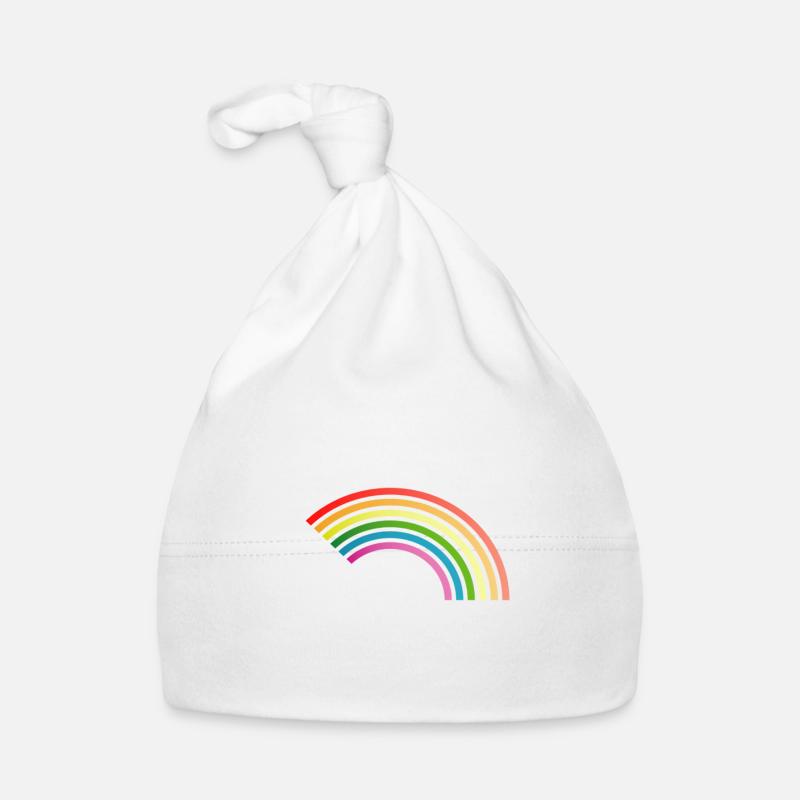 Rainbow - Organic Baby Cap - white