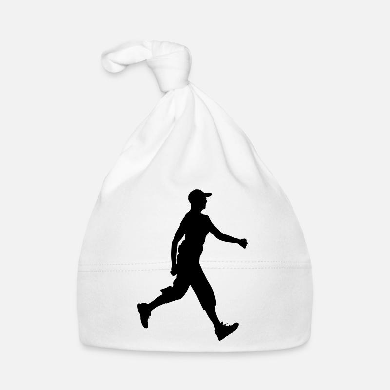 Hiker with cap on shadow figure logo Organic Baby Cap
