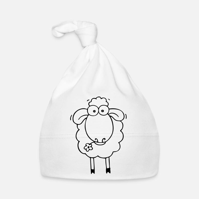 Schaf weiss Baby Bio-Mütze