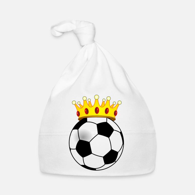 Fußball mit Krone für König oder Königin Baby Bio-Mütze