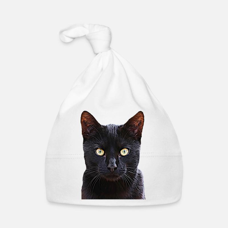 Katze schwarze Katze Katzen cat Cats - Baby Bio-Mütze - Weiß