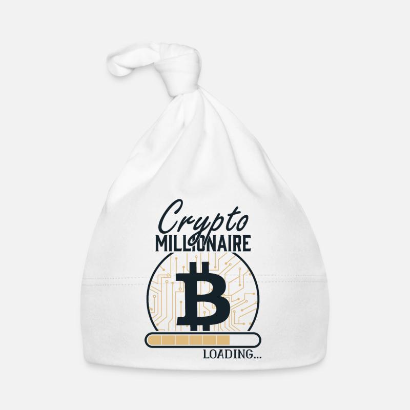 Crypto millionnaire Loading Bitcoin BTC Hodler Crypto - Bonnet bio Bébé - blanc