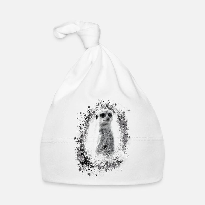 erdmännchen, grau, graffiti,malerei, illustration Baby Bio-Mütze