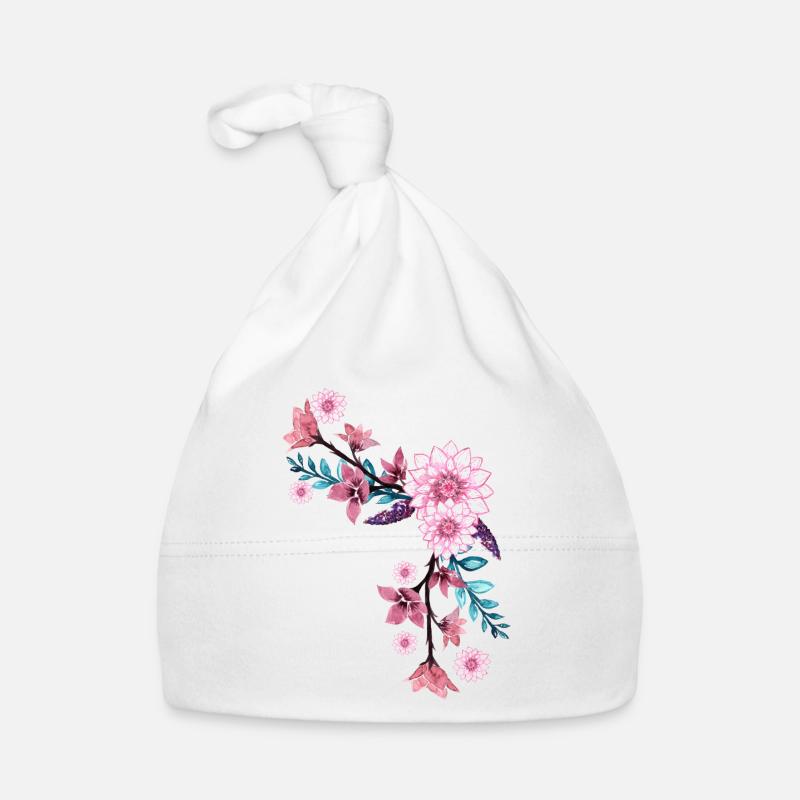 Fleur - Bonnet bio Bébé - blanc