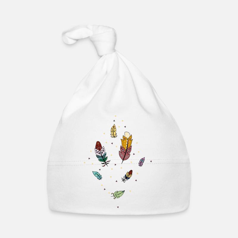 Colorful Feathers Organic Baby Cap