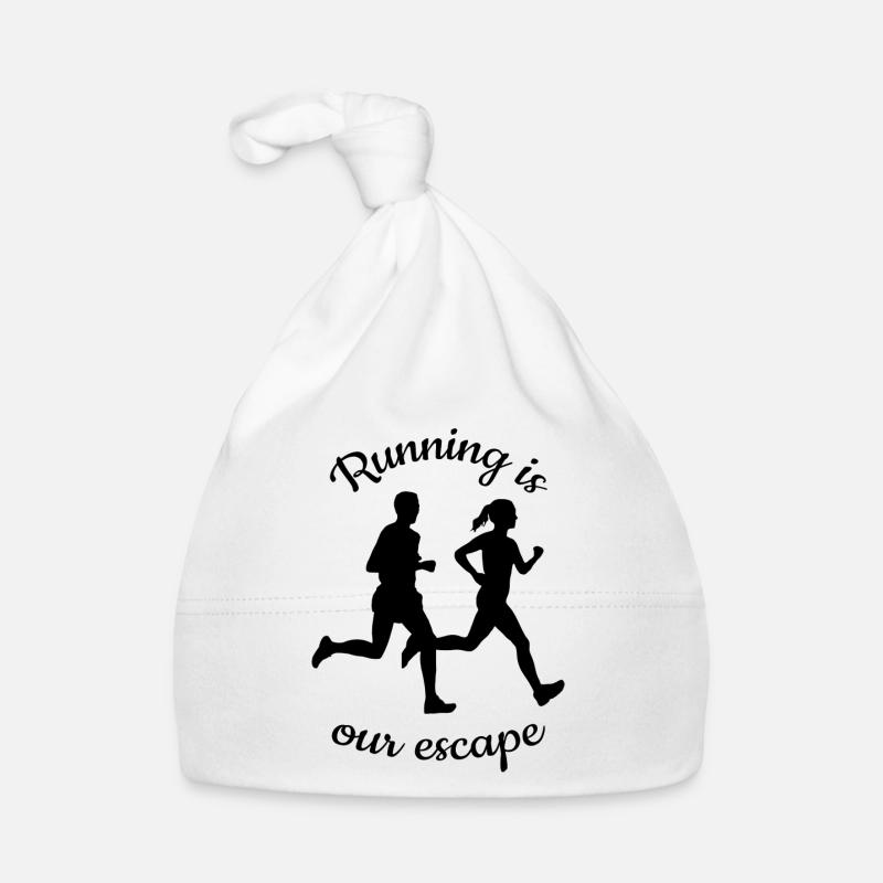 running is our escape - Bonnet bio Bébé - blanc