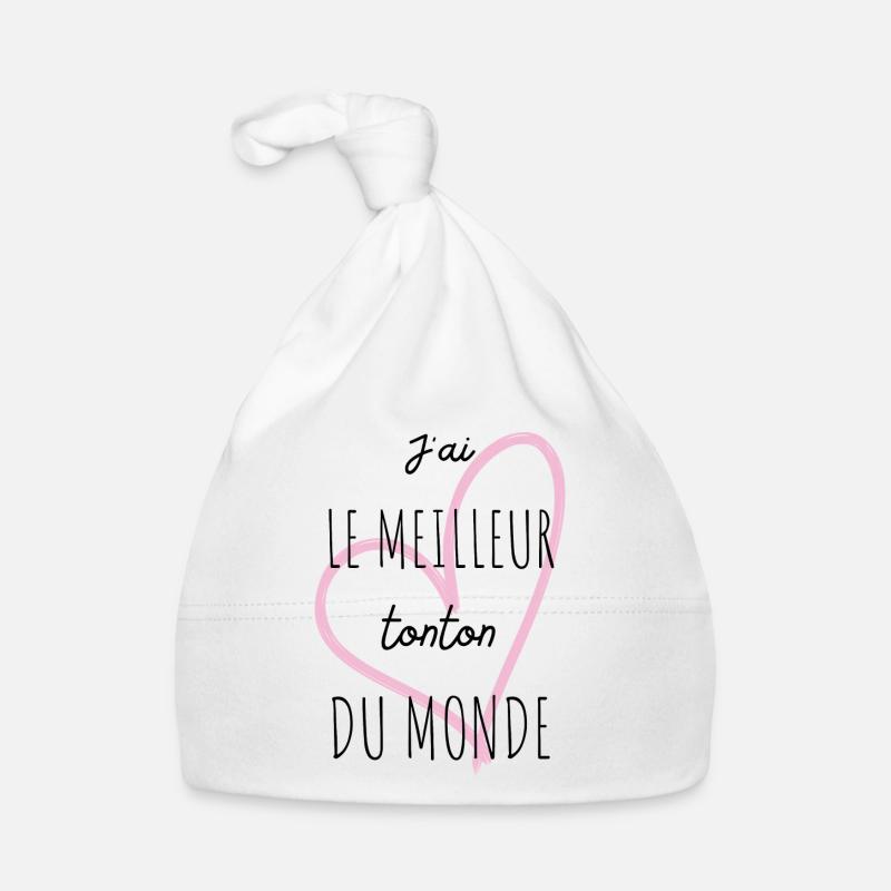 J'ai le meilleur tonton du monde - Bonnet bio Bébé - blanc