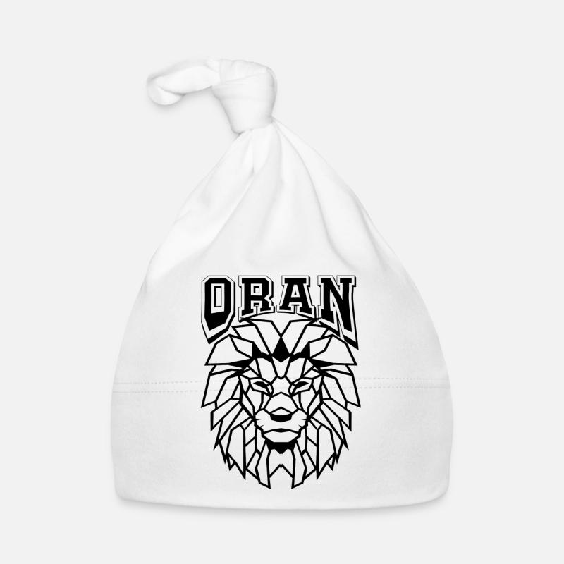 Oran mit einem Polygonlöwen Baby Bio-Mütze