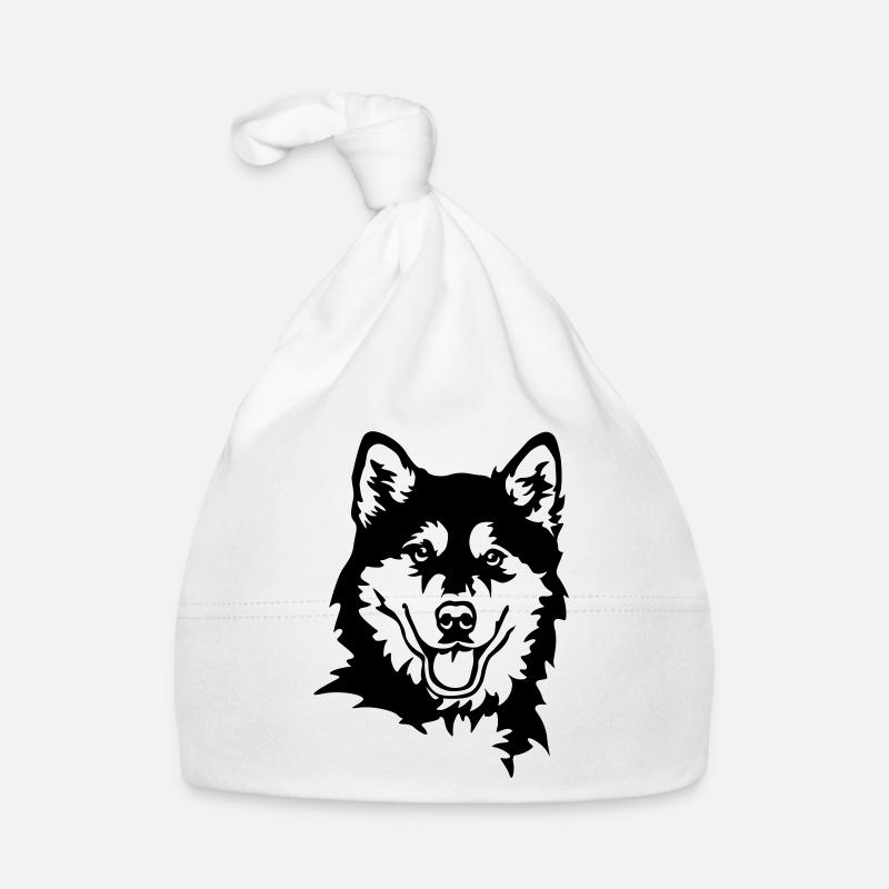 Tête de Malamute d’Alaska Bonnet bio Bébé