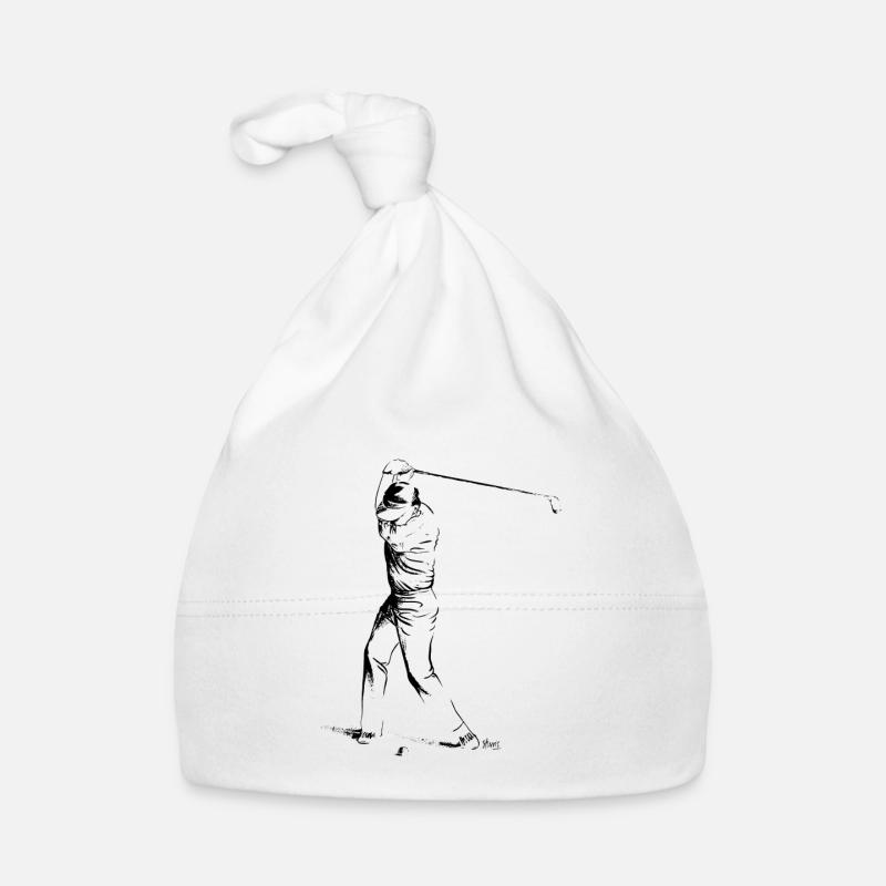Image d’un golfeur pendant le match Bonnet bio Bébé