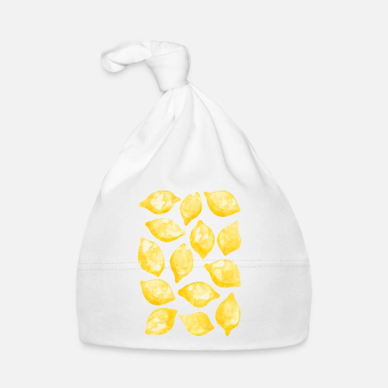 Lemon Watercolor Organic Baby Cap