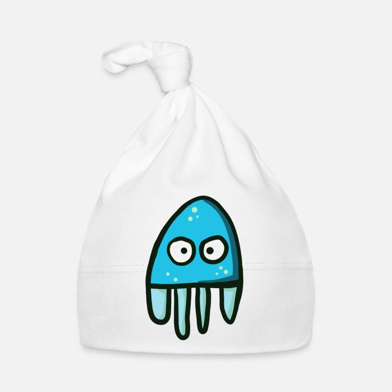 funny blue jellyfish Organic Baby Cap