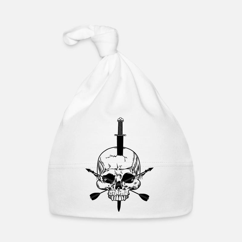 Skull pierced with sword and two arrows Organic Baby Cap