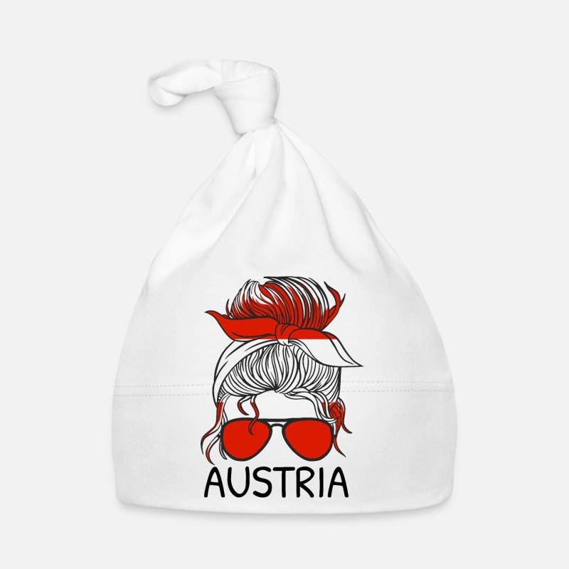 Austria Flag Austria Austrian Flag AT Organic Baby Cap