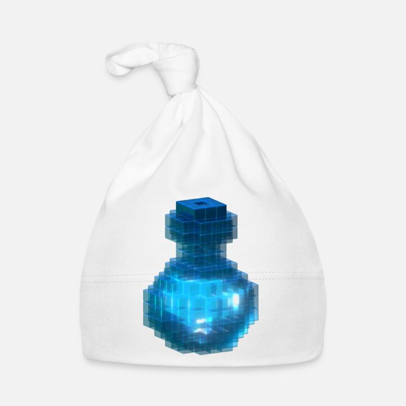 Witch Wizard Magic Potion Cube Bottle Ocean Blue Organic Baby Cap