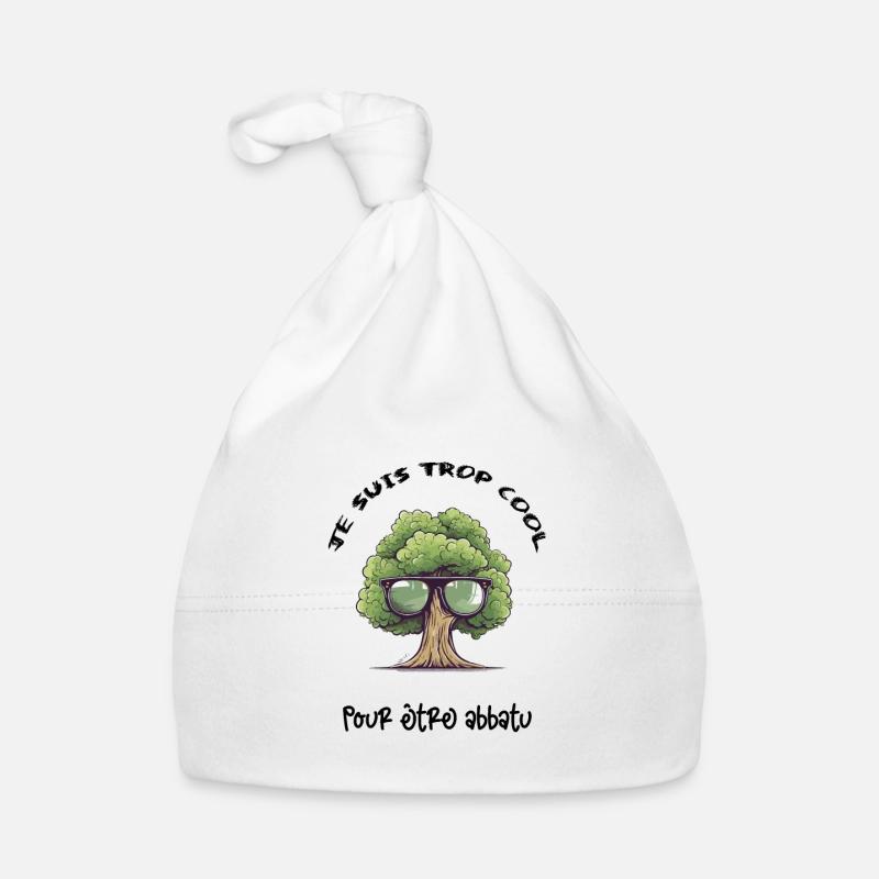 Arbre avec des lunettes de soleil - Bonnet bio Bébé - blanc