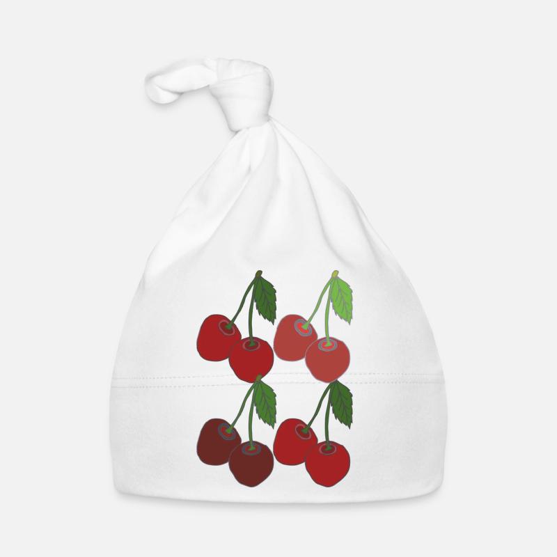Cherries 4-fold Organic Baby Cap