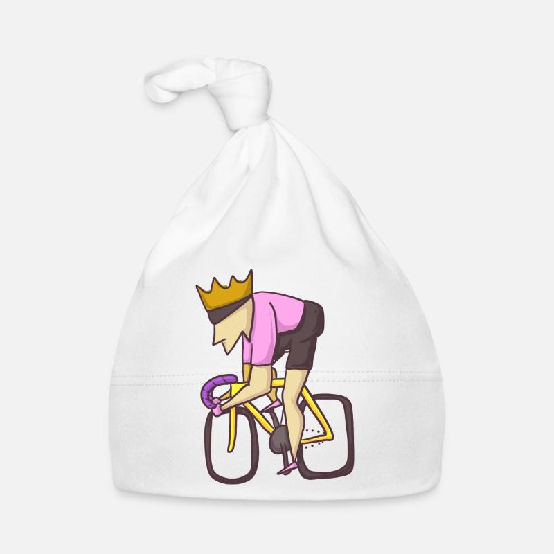 vélo de route roi cycliste - Bonnet bio Bébé - blanc