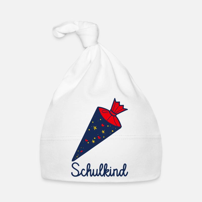 Ich bin jetzt ein Schulkind! - Baby Bio-Mütze - Weiß
