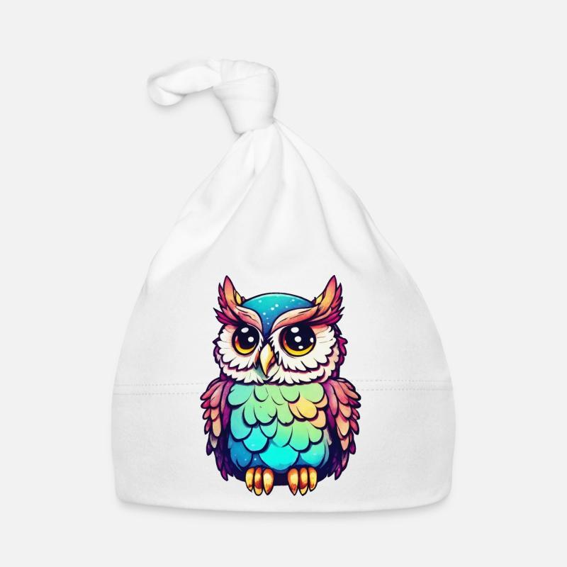 Bunte Eule Baby Bio-Mütze