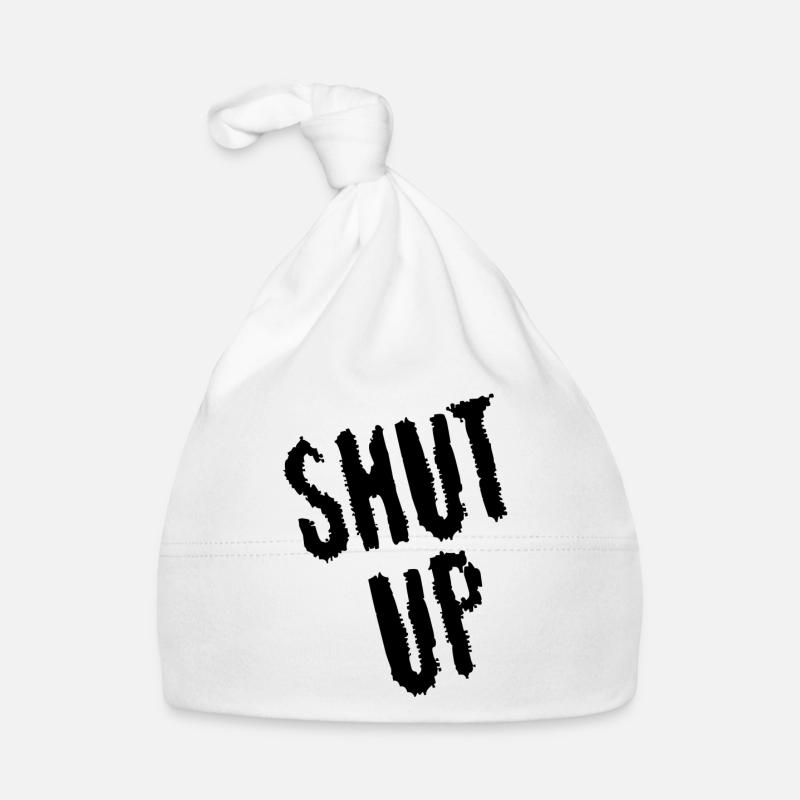 Sei still! (schwarz) Baby Bio-Mütze