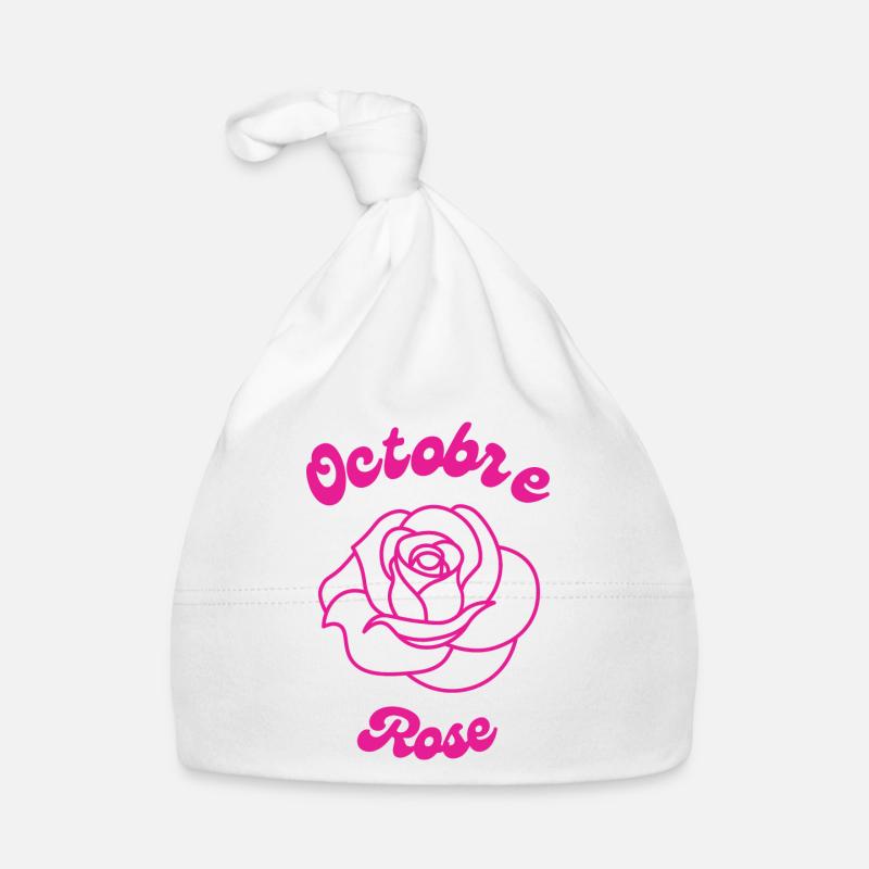 Rosa Oktober, sag es mit einer Blume Baby Bio-Mütze