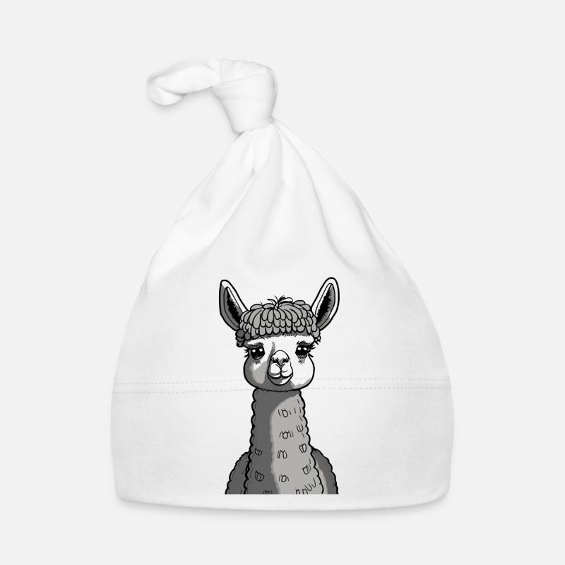 Really Cute Black and White Llama Organic Baby Cap