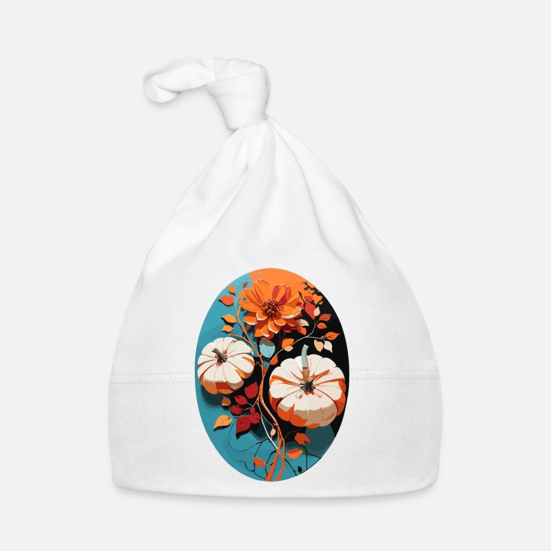 Kürbis mit Blumen Baby Bio-Mütze