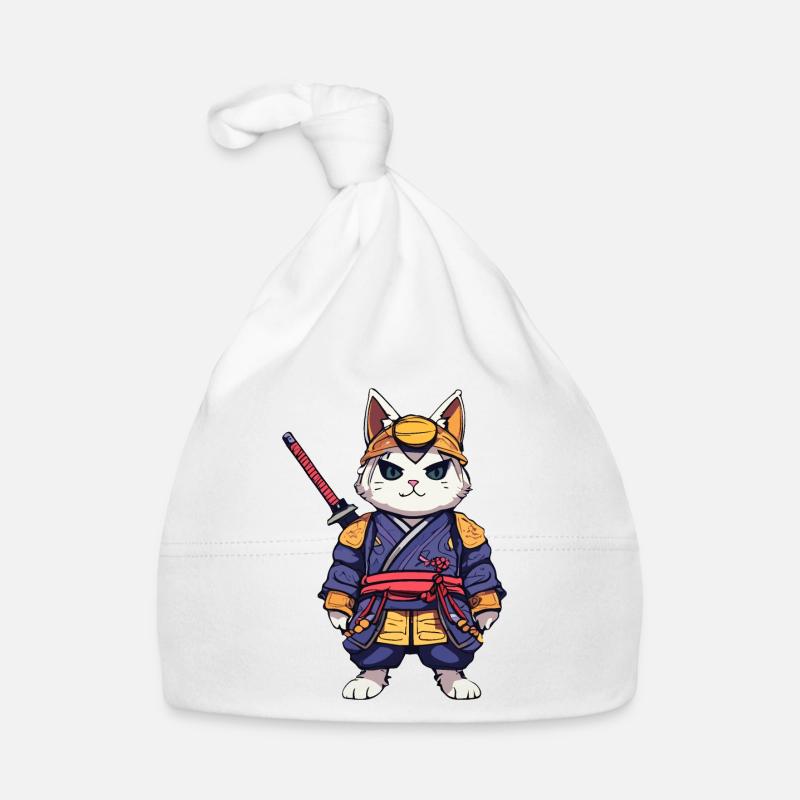 Chat samouraï #9 Bonnet bio Bébé